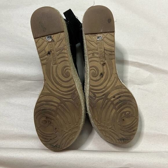 STEVE MADDEN APOLO ESPADRILLE BLACK SANDALS‎ SIZE 8.5M - Picture 3 of 8